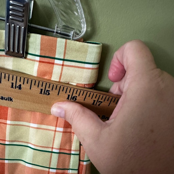 Nike Dri-FIT Flex Golf Shorts Mens Standard Fit Plaid Orange‎ Green Size 32 - Picture 8 of 9